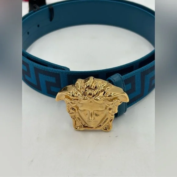 Men’s Versace Medusa head la Greca web belt size 105 cm/42 inch made Italy - Picture 2 of 9